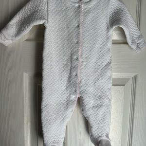 Nellapima White Footie with Pink Trim 6-9 Months